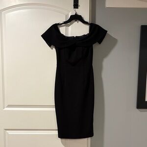 Vince Camuto Chic Black Off-Shoulder Midi Dress